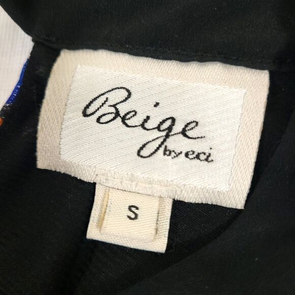 Beige ECI Y2K abstract Halter Tie Top S tunic lined art to wear lagan look - Picture 6 of 9